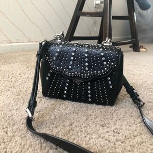 Michael Kors Black Handbag Leather Crystal Evening
